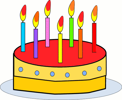 Birthday cake with candles.